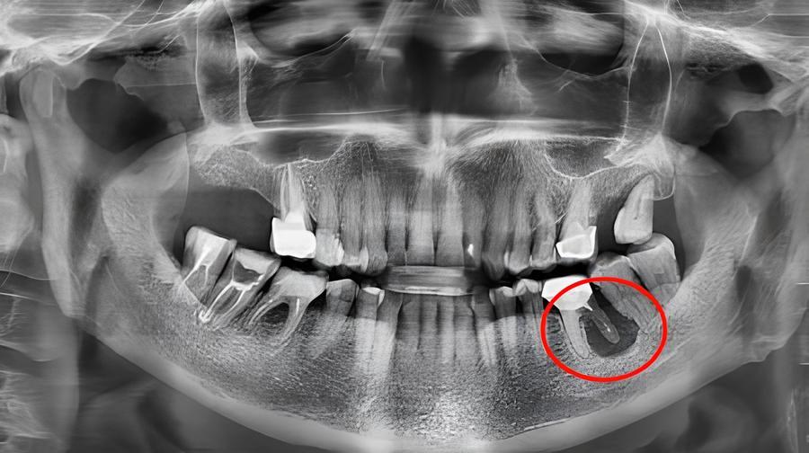 Киста зуба на рентгеновском снимке