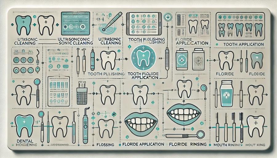 Схема процедур комплексной гигиены полости рта