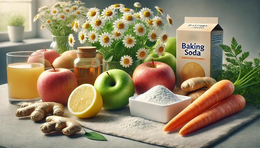Ромашка, яблоки, имбирь, морковь и другие народные средства от галитоза.
