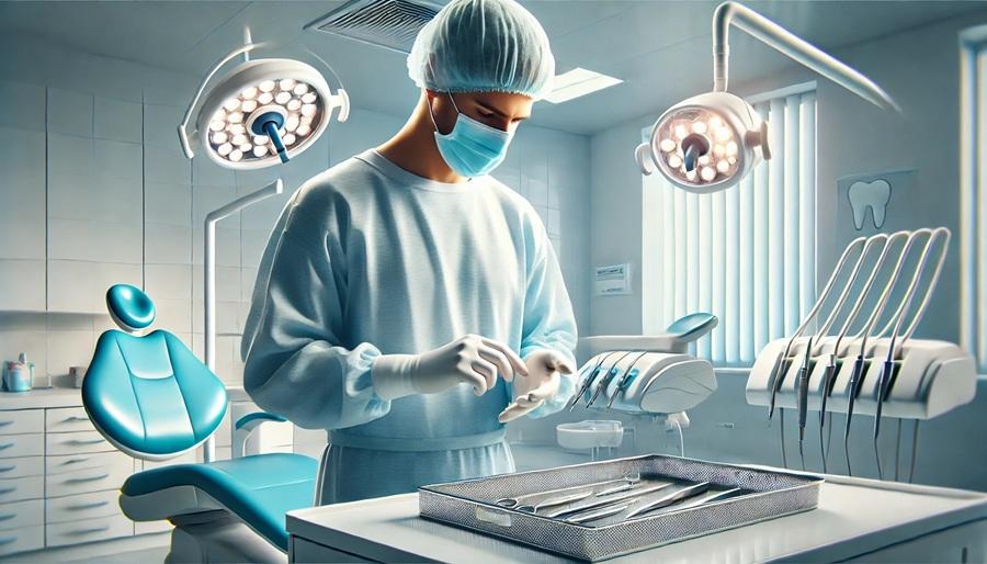Стоматолог-хирург перед операцией.